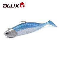 BLUX BLOD SHAD 80 มม.105 มม.ตกปลา Lure Jighead สีดำหาง Minnow ประดิษฐ์ซิลิโคนเหยื่อน้ำเค็ม Sea Bass Swimbait เกียร์-Cailine