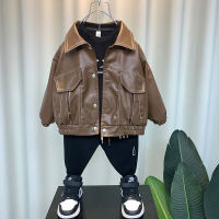 Boys Leather Jacket Coat Spring Clothing 2023 New Childrens Bikers Leather Jacket Spring And Autumn Style Fried Street Fried Street Mens Baby Clothes