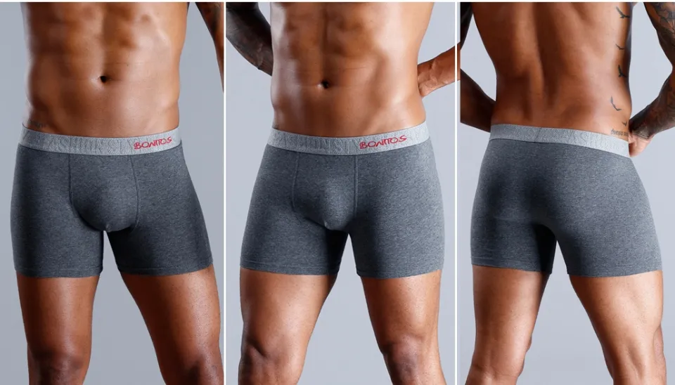 Cheap BONITOS 4Pcs Boxers Solid Color Sexy Men's Panties Cotton Men's  Underpants