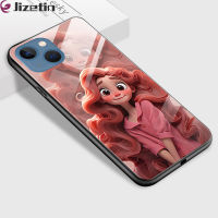 Jizetin เคสใส่โทรศัพท์กระจกกันกระแทกสำหรับ iPhone 13 Mini iPhone 13 Pro Max 13 13 Pro 3D Smile Princess Series เคสกระจกเทมเปอร์