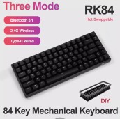 Bàn phím cơ chính hãng ROYAL KLUDGE RK84 Bàn phím chơi game 84 phím có thể hoán đổi hấp dẫn Bàn phím chơi game cơ đèn LED màu trắng ba chế độ cho máy tính xách tay máy tính di động