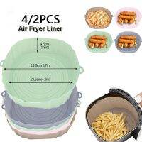 AirFryer Reusable Pot Silicone Easy To Clean Oven For Round Liner Pizza Chicken Plate Grill Nonstick Pan Mat Air Fryer Accessory