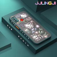 Jlingji เคสสำหรับ Tecno Spark 5 Air Spark 6 Air KE6แฟชั่นน่ารักแมวบางมีน้ำค้างแข็งโปร่งใสแข็งขอบสี่เหลี่ยมกันกระแทกเคสนิ่มป้องกันคลุมทั้งหมดปลอกซิลิโคน