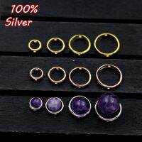 {BUSA Fashion Accessories} 4ชิ้น100 S925สีเงินเครื่องประดับสร้อยข้อมือ DIY รอบกลวงแหวนเสน่ห์วางลูกปัดสำหรับเครื่องประดับ DIY ทำ