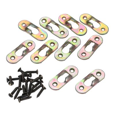 10-50pcs Color-plated Zinc Hanger Colorful Photo Frame Alloy Picture Hanging w/screws Metal Keyhole Mirror Support 37x15mm