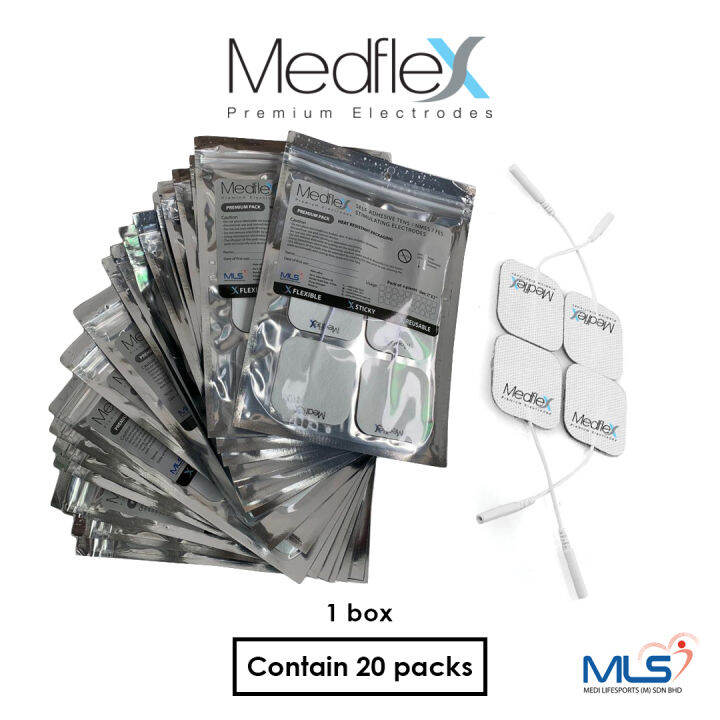 Medflex replacement electrode pads [1 Box Square] for tens machine