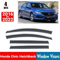 FOR Honda Civic Hatchback 2016-2022 Window Visors Rain Guard Windows Rain Cover Deflector Awning Shield Vent Guard Shade Cover