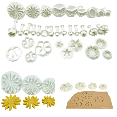 33pcs Pottery Art Plastic Printing Mold Flower Star-Shaped DIY Polymer Pottery Printing Clay Tools Stamp Spring Embossing Set