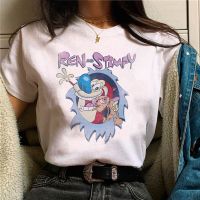 เสื้อยืด Ren And Stimpy สำหรับผู้หญิงเสื้อยืดญี่ปุ่นเด็กผู้หญิง2000S