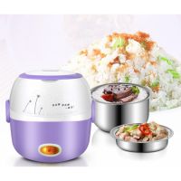 MINI หม้อหุงข้าวความร้อนความร้อนกล่องอาหารกลางวันไฟฟ้า 2 ชั้นแบบพกพา Steamer อาหารทำอาหารคอนเทนเนอร์อาหารกล่องอาหารกลางวันอุ่น MINI Rice Cooker Thermal Heating Electric Lunch Box 2 Layers Portable Food Steamer Cooking Container Meal Lunchbox Warmer