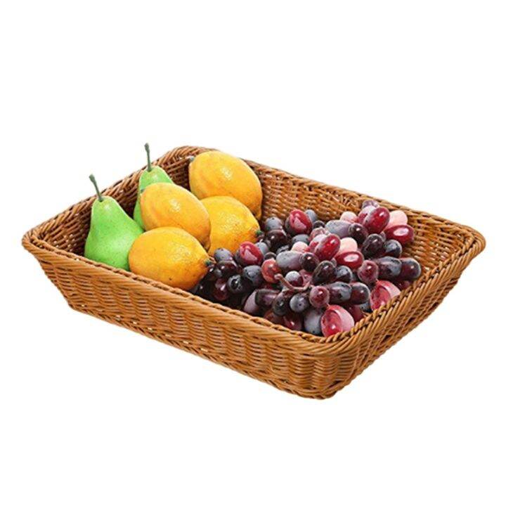 5x-wicker-storage-basket-bread-basket-bread-shop-supermarket-display-basket-woven-tabletop-food-fruit-basket-brown