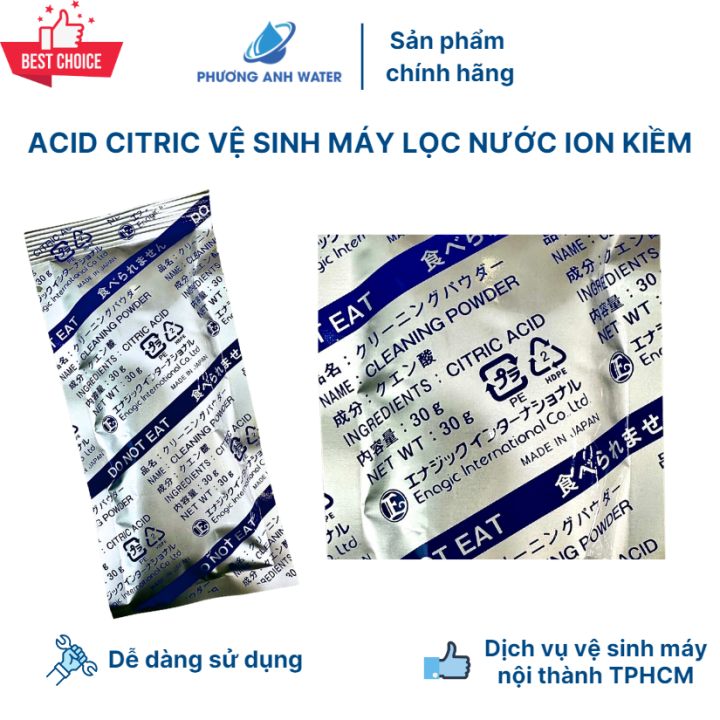 Gói 30g - Bột Acid Citric dùng để vệ sinh máy lọc nước ION Kiềm Kangen ...