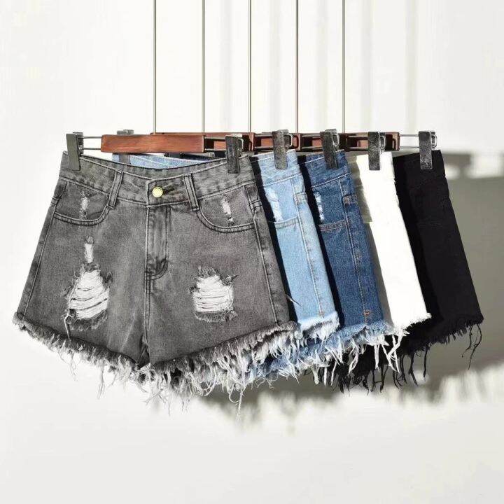 Korean Style High Waist Baggy Denim Shorts Women's Summer Fat mm plus