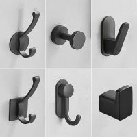 ❒∈ 1Pc Aluminum Alloy Black Clothes Hook Bathroom Coat Hook Bedroom Robe Hook Coat Hook Living Room Home Accessories Wall-Mounted