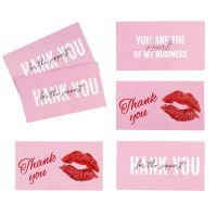 30Pcs Pink Card Thank You Small Message Card Writable Paper Card 5x9cm Gift Bouquet Decorations for Wedding