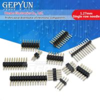 10pcs Gold Plated Pitch 1.27mm Single row needle 1×2/3/4/5/6/7/8/9/10/12/15/40/50pin DIP high quality WATTY Electronics