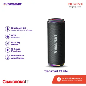 Tronsmart T7 Lite 24W Portable Bluetooth Speaker, Enhanced Bass, Rainbow  Light Show, 24H Playtime, IPX7 Waterproof, Wireless Stereo Pairing,  Bluetooth