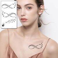 hot！【DT】™♟  Feather 8 Element Pattern Temporary Sticker Fake Tattoos for Men Makeup Stickers