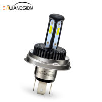 RUIANDSION 1Pc P45T ไฟหน้ารถจักรยานยนต์ CSP 3SMD DC 12V 24V Tricycle ไฟ2.16W หลอดไฟ LED สีขาวสีเหลืองมะนาว4500Lm