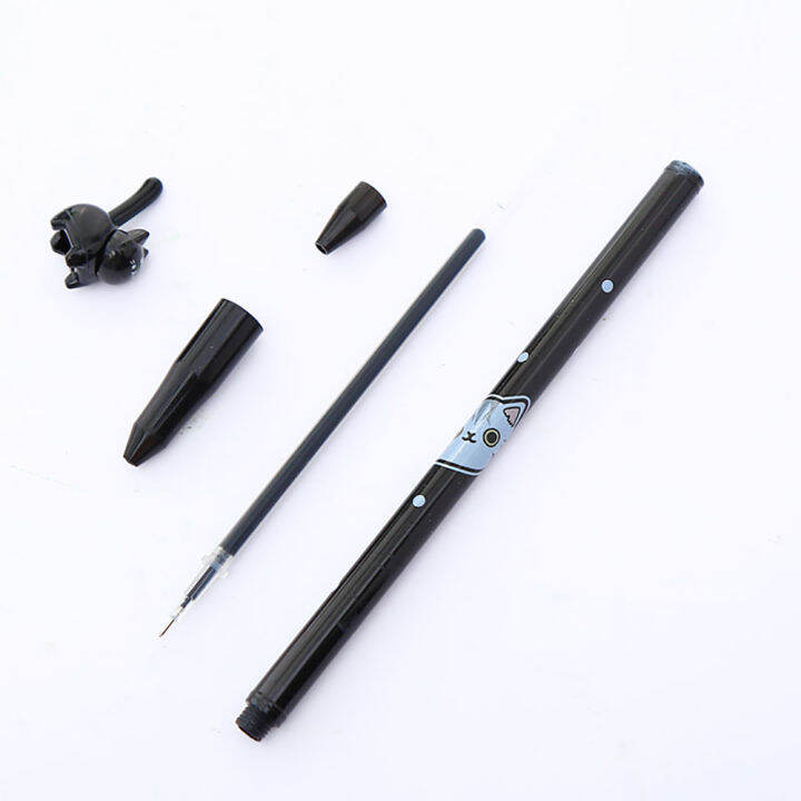 36pcs-korean-funny-black-cat-pens-cute-kawaii-pen-ballpoint-blue-ink-back-to-school-rollerball-cool-stationery-stuff-thing-goods