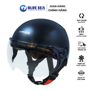 Mũ bảo hiểm 1 2 đầu, nửa đầu có kính BLUE SEA - A106K - Đủ màu Sơn Cao Cấp