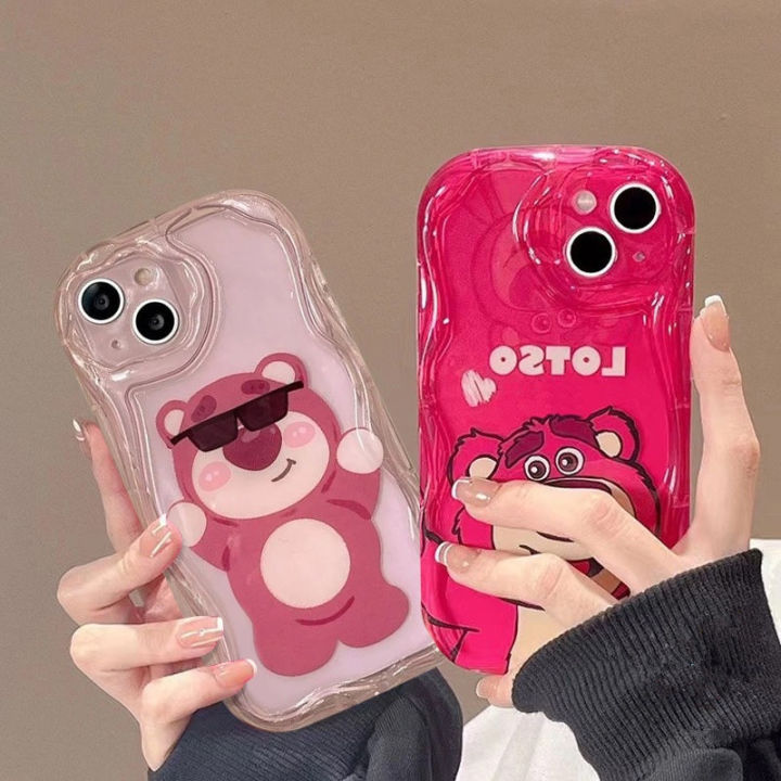 เคสสำหรับ-oppo-a57-a78-a77s-a55-a17-a17k-a16-a15-a54-a95-a96-a76-a12-a3s-f9เคสโทรศัพท์-a5-a7-a5s-a74-a93-reno-4f-reno-5f-pro-ทำจากซิลิโคนรูปหมีสตรอเบอรี่แบบโค้ง