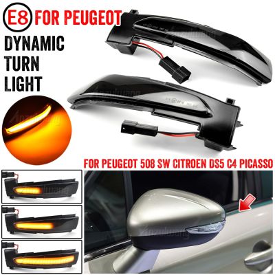 2Pcs For Peugeot 508 SW LED Dynamic Turn Signal Light Mirror Blinker Indicator Flasher Lamp For Citroen DS5 C4 Grand Picasso II