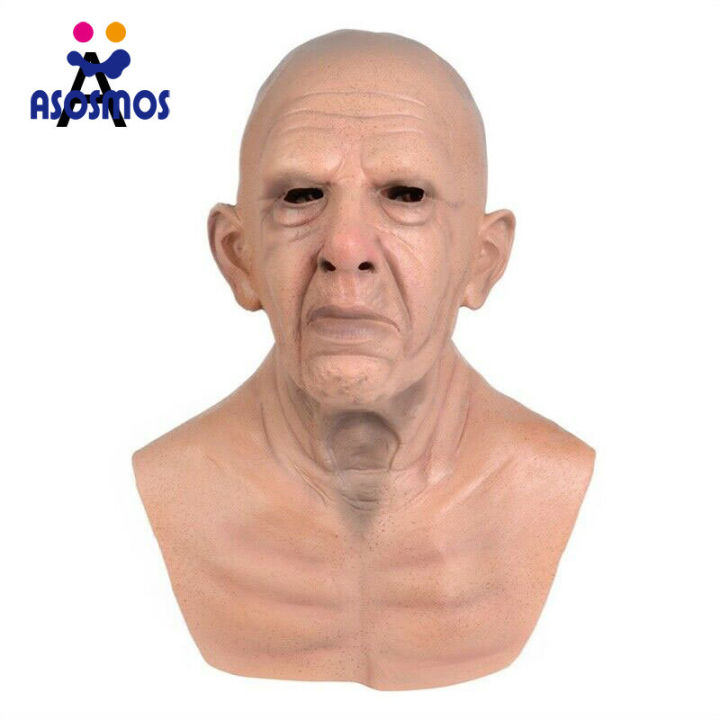 Asm Old Man Hallowen Mask Realistic Latex Halloween Costume Party Props