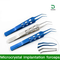 เครื่องมือไมโครตา Crystal Implantation Forceps Soft Flat Handle Duck-Bill Dovetail Ophthalmic Forceps Microforceps