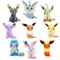 10ชิ้น/ล็อต TAKARA TOMY ตุ๊กตาโปเกมอนของเล่น Sylveon Umbreon Eevee Vaporeon Flareon ขนาด20ซม. ตุ๊กตาสัตว์อ่อนนุ่มตุ๊กตาของขวัญ