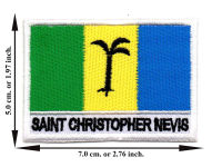 ตัดรีด ตัวรีดติดเสื้อ อาร์มปัก ติดเสื้อปัก ปักเสื้อ DIY ลาย ธงSAINT CHRISTOPHER NEVIS สีเหลือง มีบริการเก็บเงินปลายทาง