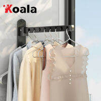 KOALA ไม้แขวนเสื้อโลหะ แบบติดผนัง พับได้ สําหรับบ้าน หอพัก ระเบียง