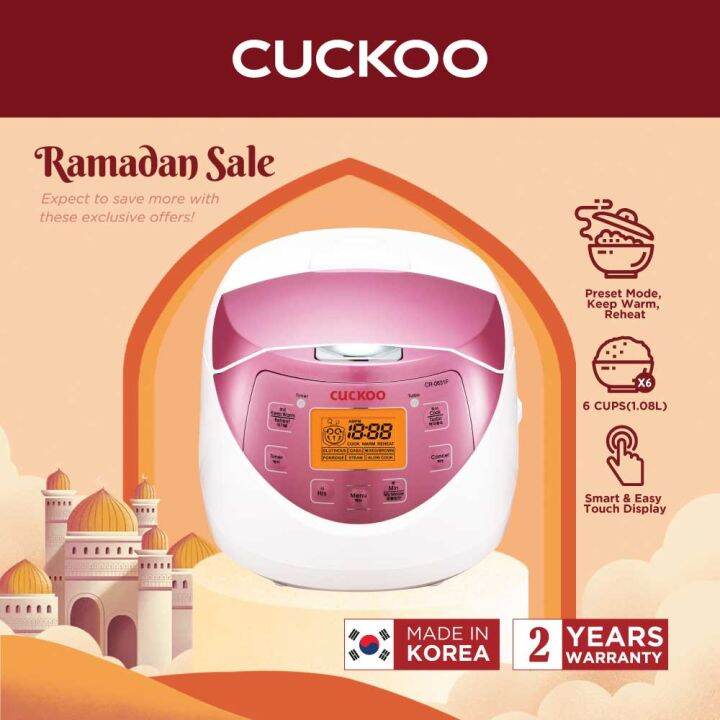 Cuckoo CR0631F 1.08 Liter Multifunctional Fuzzy Logic Rice Cooker