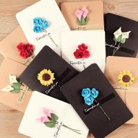 5 Uds.lote Caja De Regalo Decoración Tarjeta De Felicitación Flores Secas Invitación Deseos Papelería Acción De Gracias ไปรษณีย์ Tarjeta De Felicitación