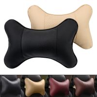 Universal Car Pillow Filled Fiber Pu Leather For Head Pain Relief Car Neck Pillows 1pcs Pack Headrest Both Side