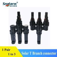 1 Pair 3 in 1 adapter Solar Panel Adaptor Cable connector T type four way plug Parallel connection of battery plate assembly