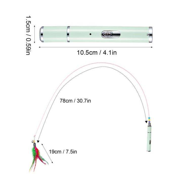 แท่งของเล่นหยอกแมวเลเซอร์แบบ4-in-1ชาร์จได้สำหรับแมวตลกของเล่นแบบโต้ตอบแบบของเล่นแมวฉายไฟเลเซอร์-usb