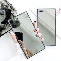 Funda Cuadrada De Cristal Espejo Para Iphone, Carcasa มาโครเดอ Silicona Para Modelos 13 Pro Max, 14 Pro, 12, 11, 13 Mini, XS Max, X, XR, SE 2022, 7, 8 Plus