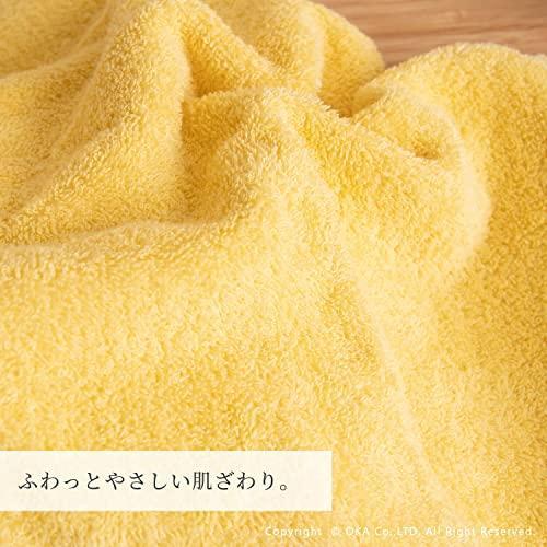 ผ้าเช็ดตัวสีเหลือง-oka-34x77ชุด5ชิ้นประมาณ34-cm-x-77-cm-สีเหลือง-สำหรับการใช้งานทางธุรกิจ-การขายจำนวนมาก-การขายชุด-ฮวงจุ้ย-สีเหลือง