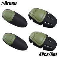 Green 4Pcs/Set Military Tactical Knee Pad Elbow Pad Set,Knee Elbow Protective Pads Combat Paintall Skate Outdoor Sports Guard Gear