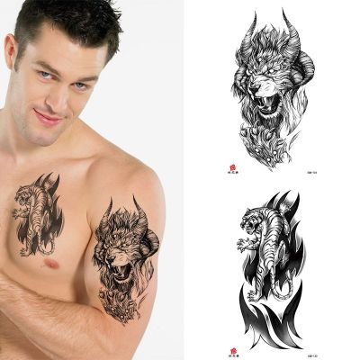 hot！【DT】♟♝  Tiger dragonTemporary Tattoos Wolf Fake Tatto Sticker Tatoo Armbands Men tatuajes temporales