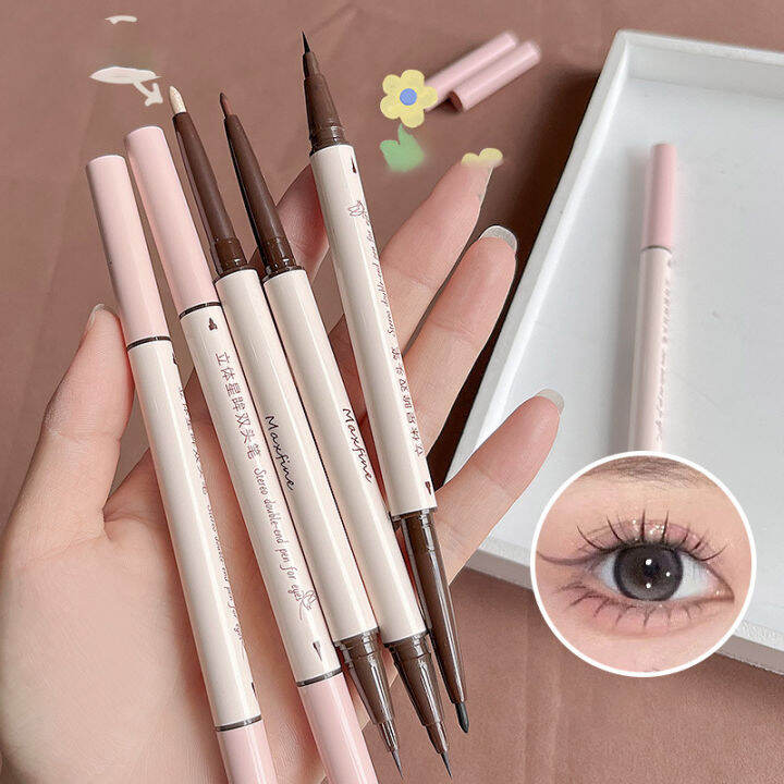 BEAUTYBIGBANG Pensil Eyeliner Gel Coklat 2 In 1, Riasan Mata Garis Mata