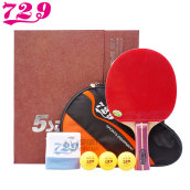 Vợt bóng bàn 729-5 Star (5 sao) Cao cấp Chính Hãng + Túi đựng vợt và quả bóng bàn