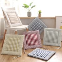 Pastoral Plaid Chair Cushion Garden Office Home Cotton Linen Pad Futon Tatami Seat Outdoor Square Stool Cushions Sofa Chair Mat