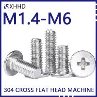 M1.4 M1.6 M2 M2.5 M3 M4 M5 M6 304 Stainless Steel Cross Flat Head Screw Thin Head Machine Tooth Computer Screw 20/10Pcs Nails Screws  Fasteners