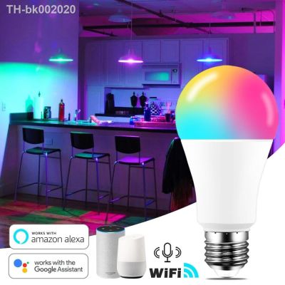 ♘ 15W WiFi Smart Light Bulb B22 E27 LED RGB Lamp Work with Alexa/Google Home 85-265V RGB White Dimmable Timer Function color Bulb