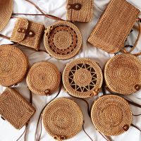 2023 New★ Vietnam autumn rattan handmade rattan bag ins new rattan woven bag retro straw weaving