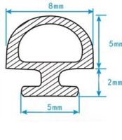 5ด้านล่าง5/6/7มม. แถบปิดผนึกยางอลูมิเนียมบานเปิดประตูหน้าต่างแถบสภาพอากาศ