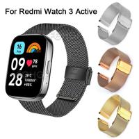 สายสำหรับ Redmi Watch 3สายนาฬิกาอัจฉริยะแบบแอคทีฟสายสร้อยข้อมือมิลานเหล็กไร้สัญชาติเหมาะสำหรับนาฬิกา Xiaomi Redmi สายรัดข้อมือ3 Lite Correa