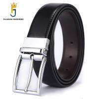 FAJARINA Fashion Double Side Use Cowskin Leather Belts Men Accessory Smiplepin Buckle Metal Manufacture Accessories N17FJ575